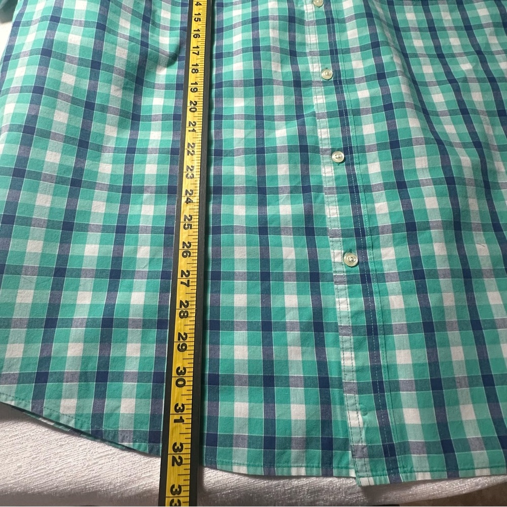 Chaps Easy Care Men's Blue and Green Checkered Shirt 3XL - Picture 7 of 14